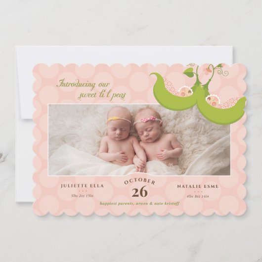 Erwten in een piek-meisje kaart (Voorkant)