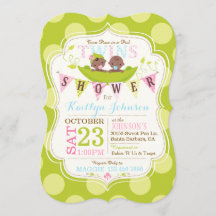 Erwten in een Pod African Twins Baby shower Uitnod