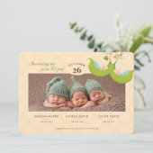 Erwten in een pod Alle jongens Triplets Geboorteda Kaart (Staand voorkant)