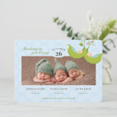 Erwten in een pod Alle jongens Triplets Geboorteda Kaart (Staand voorkant)