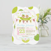 Erwten in een Pod Asian Twins Baby shower Kaart (Staand voorkant)