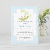 Erwten in een pod Baby shower Invitation Twin Boys Kaart (Staand voorkant)