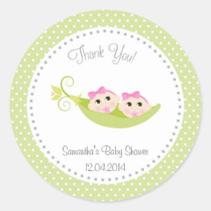 Erwten in een Pod Baby shower Sticker Groene Twin