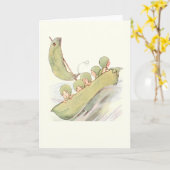 Erwten in een pod blanco notiecard kaart (Gele Bloem)