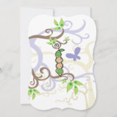 Erwten in een Pod Garden Twins Baby shower Uitnodi Kaart (Achterkant)