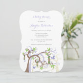 Erwten in een Pod Garden Twins Baby shower Uitnodi Kaart (Staand voorkant)