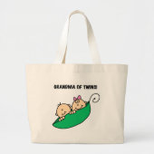 Erwten in een Pod Grandma of Twins Grote Tote Bag (Voorkant)