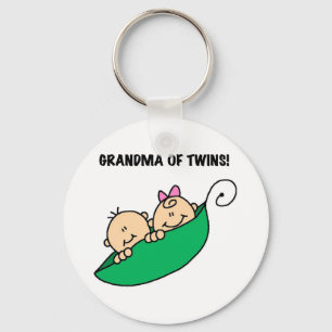 Erwten in een Pod Grandma of Twins Sleutelhanger