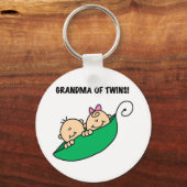 Erwten in een Pod Grandma of Twins Sleutelhanger (Voorkant)