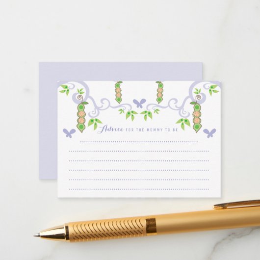 Erwten in een pod jongen en meisje tweeling Baby s Advieskaart (Voorkant / Achterkant in situ)