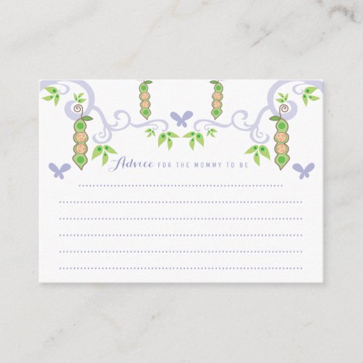 Erwten in een pod jongen en meisje tweeling Baby s Advieskaart (Voorkant)