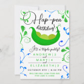 Erwten in een pod koele kleur triplets of joint pa kaart (Voorkant)