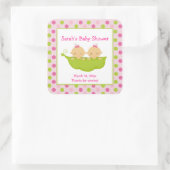 Erwten in een Pod Twin Girls Square Favor Sticker (Tas)