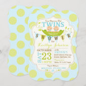 Erwten in een Pod Twins Baby shower Invitation Kaart (Voorkant / Achterkant)