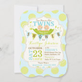 Erwten in een Pod Twins Baby shower Invitation Kaart (Voorkant)