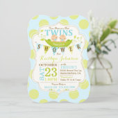 Erwten in een Pod Twins Baby shower Invitation Kaart (Staand voorkant)