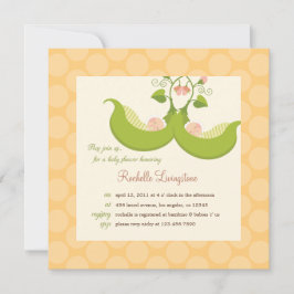 Erwten in een Pod Twins Baby shower Invitation Kaart