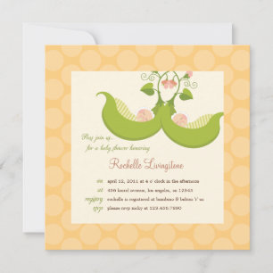 Erwten in een Pod Twins Baby shower Invitation Kaart