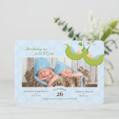 Erwten in een podtweeling jongens 1 Pic Birth Anno Kaart (Staand voorkant)