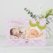 Erwten in een tweekleppige piek kaart (Staand voorkant)