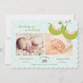 Erwten in een tweekleppige piek kaart (Voorkant)