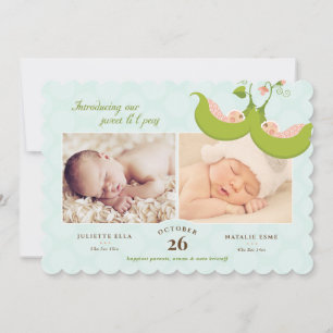 Erwten in een tweekleppige piek kaart