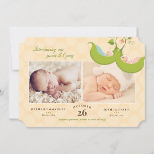 Erwten in een tweeling van de piek 2 de Aankondigi Kaart