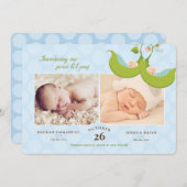 Erwten in een tweelingboei 2 poolboeien - Aankondi Kaart (Voorkant / Achterkant)