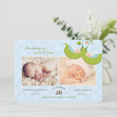 Erwten in een tweelingboei 2 poolboeien - Aankondi Kaart (Staand voorkant)