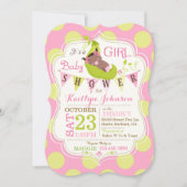 Erwten in een uitnodiging voor een Baby shower met (Voorkant)