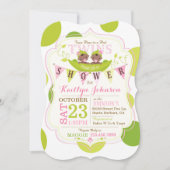 Erwten in een uitnodiging voor een Baby shower met (Voorkant)