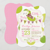 Erwten in een uitnodiging voor een Baby shower met (Voorkant / Achterkant)