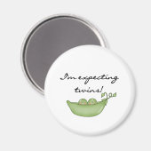 Erwten in peul die Twinden verwachten Magneet (Voorkant / Achterkant)