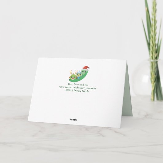 Erwten, liefde en Joy Punny Greetings Card Feestdagen Kaart (Achterkant)