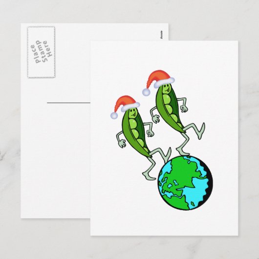 Erwten op Aarde Feestdagenkaart (Voorkant / Achterkant)