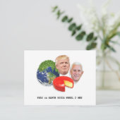 Erwten op aarde Gouda Wheel 2 Mannen Trump & Pence Briefkaart (Staand voorkant)