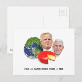 Erwten op aarde Gouda Wheel 2 Mannen Trump & Pence Briefkaart (Voorkant / Achterkant)