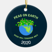 Erwten op aarde keramisch ornament (Voorkant)