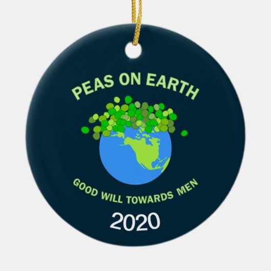 Erwten op aarde keramisch ornament (Voorkant)