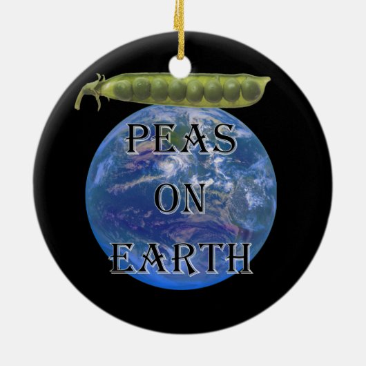 Erwten op aarde keramisch ornament (Achterkant)