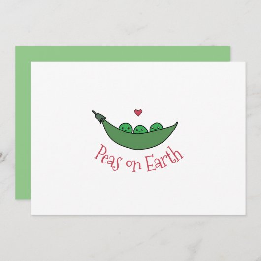 "Erwten op aarde" Persoonlijke kerstkaart (Voorkant / Achterkant)
