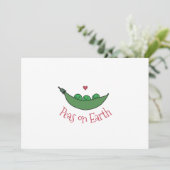 "Erwten op aarde" Persoonlijke kerstkaart (Staand voorkant)