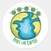 Erwten op aarde ronde sticker (Voorkant)