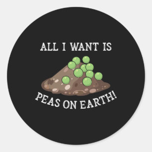 erwten op aarde Schattigee vrede op aardedag Ronde Sticker