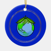 Erwten op aarde Vegan Vegetarian Kerstversier Keramisch Ornament (Voorkant)