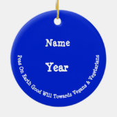 Erwten op aarde Vegan Vegetarian Kerstversier Keramisch Ornament (Achterkant)