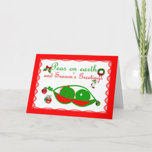 Erwten op de groetenKerstmis van het aardeseizoen Feestdagen Kaart
