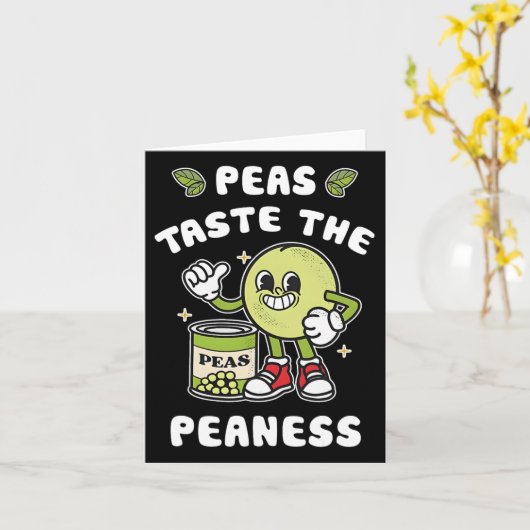 Erwten proeven de Peaness Peas Beans Rude Joke Kaart (Gele Bloem)