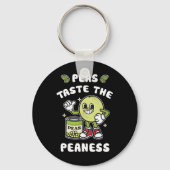 Erwten proeven de Peaness Peas Beans Rude Joke Sleutelhanger (Voorkant)