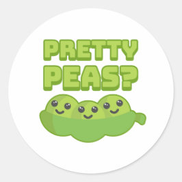  erwten? Schattigee en Punny Pea Cartoon Ronde Sticker